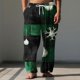 thumbnail image 1 of Pantalones largos para hombre, cintura elástica, estampado, transpirables, cómodos, suaves, informales, de playa, de poliéster., 1 of 5