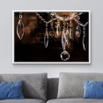 thumbnail image 2 of wall26 Framed Canvas Print Wall Art Crystal Chandelier Silhouette on Dark Background Decorative Lights Digital Art Modern Art Chic Relax/Calm for Living Room, Bedroom, Office - 24"x36" Whit, 2 of 5
