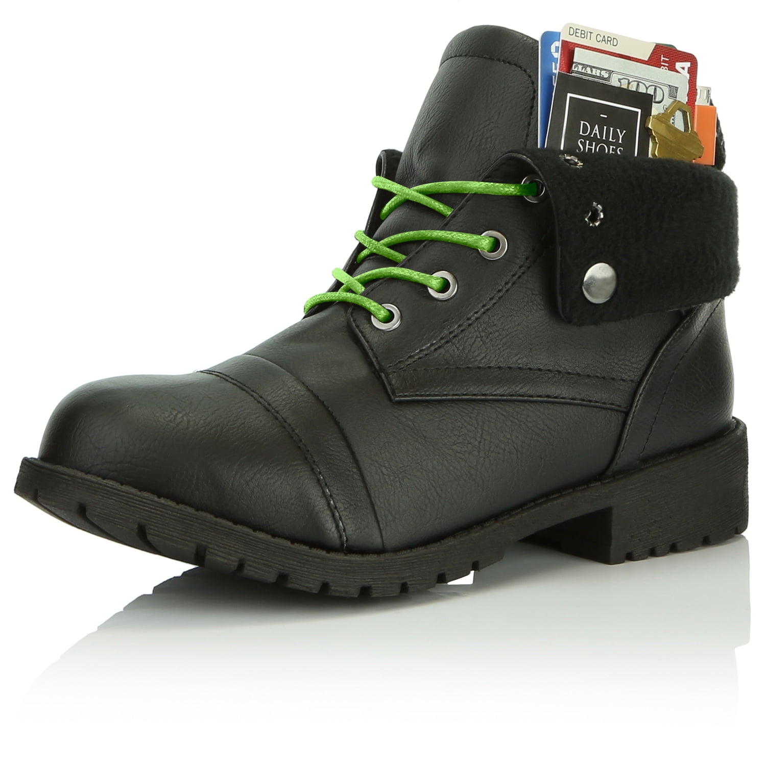 neon green combat boots