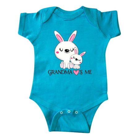 

Inktastic Grandma Loves Me- bunny family Gift Baby Boy or Baby Girl Bodysuit