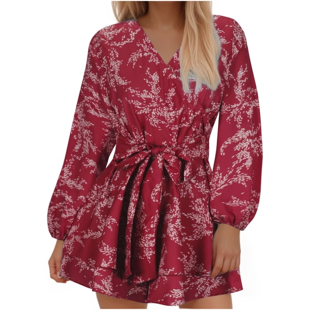 Mujeres Pantalones Cortos Casual, Floral V-Cuello Sudadera Romper, Cintura Elástica de Moda con Bolsillos Verano