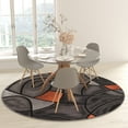 thumbnail image 3 of Masada Rugs Masada Rugs 7'x7' Round Modern Contemporary Round Area Rug in Orange, Gray, and Black, 3 of 10