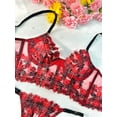 thumbnail image 3 of Red Tartan Flower Lingerie Set (RED, 3XL), 3 of 6