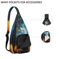 thumbnail image 3 of Universe Shoulder Backpack - Cosmic Star Field Pattern with Glow-in-the-Dark Details, Lightweight Anti-Theft Daypack, 3 of 4