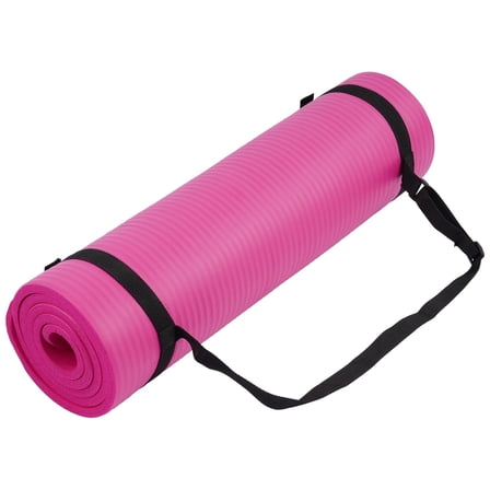 Open Box Fitvids 1/2-Inch Thick High Density Exercise Yoga Mat, Carrying Strap
