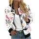 thumbnail image 2 of ICHUANYI Clearance Women's Style Stylish Stand-up Collar Pocket Zipper Floral Print Long Sleeve Casual Coat(Pink, S) ICHUANYI WER2023081116248, 2 of 4