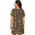 thumbnail image 2 of Bixox Leopard Print Pattern Women's Nightgown, Soft & Breathable Sleepwear, Round Neck Knee-Length Pajama Dress,Loungewear for Home & Sleep, 2 of 7