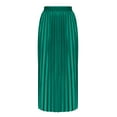 thumbnail image 4 of Nmnitkp Skirts for Women,2025 New Model Womens Solid Color A-line Satin Medium High Waist Elastic Waist Drawstring Lace Skirt Green,4XL, 4 of 6