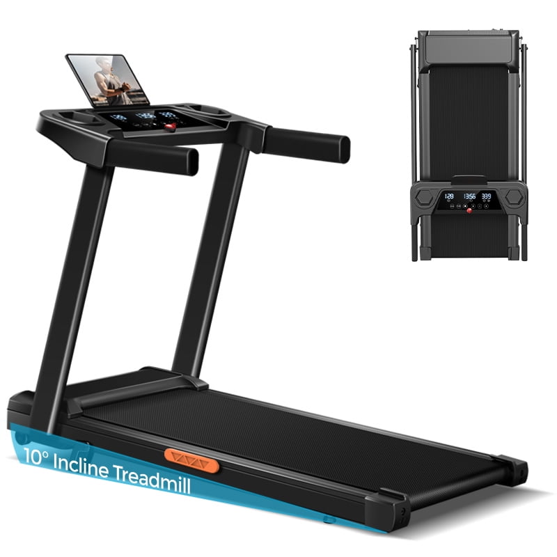 LEZEE 4 in-1 Treadmill for home, Foldable with 10% Incline, 12 km/h Running Speed, with 3.0HP Motor , Capacity 300lbs
