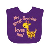 Inktastic My Great Grandma Loves Me Cute Giraffe Boys or Girls Baby Bib