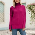 thumbnail image 2 of Ediodpoh Fall Sweaters for Women Winter High Neck Knit Pullover Soft Warm Turtleneck Batwing Sleeve Red XXXL, 2 of 4