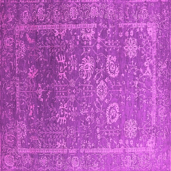 Ahgly Company Indoor Square Oriental Pink Industrial Area Rugs, 6' Square