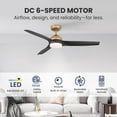 thumbnail image 6 of Luxe Gold 52 Inch 3 Blade Indoor Ceiling Fan, Ideal for Bedrooms and Living Rooms, Quiet DC Motor, LED Light with Remote, Eleve Comfort, 6 of 11