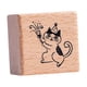 thumbnail image 3 of Sello de madera con forma de gato, tamaño pequeño, de 0,2 pulgadas, para manualidades y envíos por correo. Fiesta, 3 of 9