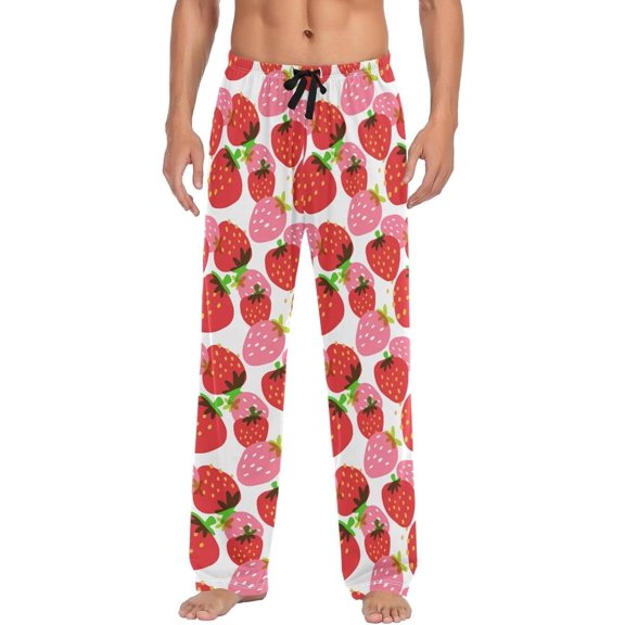 GZHJMY Strawberry Pajama Pants, Men's Drawstring Lounge Pants, Casual Pajama Bottoms with Pockets, Christmas New Year Birthday Gifts, X-Large
