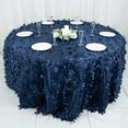 thumbnail image 5 of BalsaCircle 132" Navy Blue Leaf Petals Taffeta Round Tablecloth Reception Catering Decorations, 5 of 8