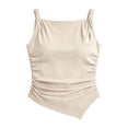 thumbnail image 4 of QASIEATN Solid Color Vest for Women Summer Slim Fit Sleeveless Camisole Women's Tank Tops with Built in Bras, 4 of 4