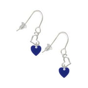 Acrylic 5/16" Navy Blue Heart Heart French Earrings