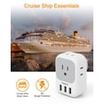 thumbnail image 4 of Bloque de cargador USB TESSAN, adaptador de enchufe USB con 4 salidas de CA y 3 puertos USB, 4 of 6