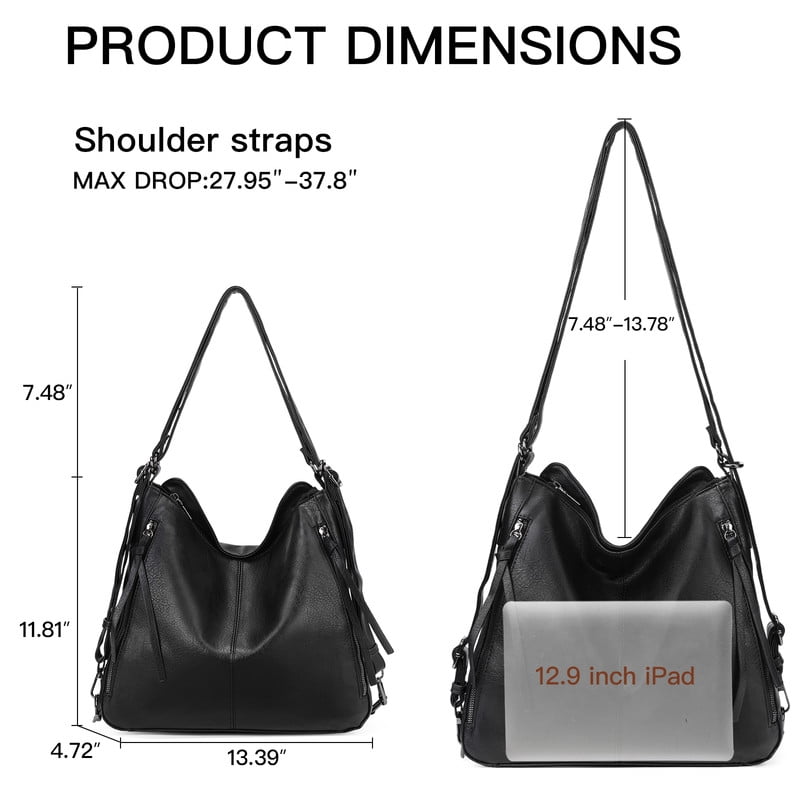 FALAN MULE Tote Handbags for Women Convertible Backpack Purses PU Leather Hobo Bags
