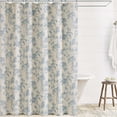 thumbnail image 5 of Blue Shower Curtain Floral Cotton Linen Cottagecore Shower Curtain for Bathroom 72" L x 60" W, 5 of 5