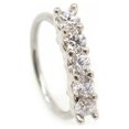 thumbnail image 1 of Bendable Hoop Ring With 5 Lined CZ Design Surgical Steel 20g, 1 of 9