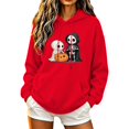 thumbnail image 3 of PNTUTB Fall Winter Women's Hooded Sweatshirt Long Sleeve Drawstring Hoodie Halloween Print Casual Loose Comfort Fashion Trendy Top with Pocket, 3 of 7