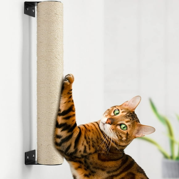 BEBOBLY Wall Mounted Cat Scratching Post for Indoor Cats | Kitten Wall Shelves Climbing Furniture| Sisal Rope Cat Claw Scratcher Tree | Solid Wooden Walkway fo
