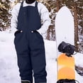 thumbnail image 4 of Mens One Piece Snow Bibs Waterproof Insulated Snow Bib Overalls Winter Warm Windproof Snowboard Pants Baggy Outdoor Ski Jumpsuit, 4 of 9