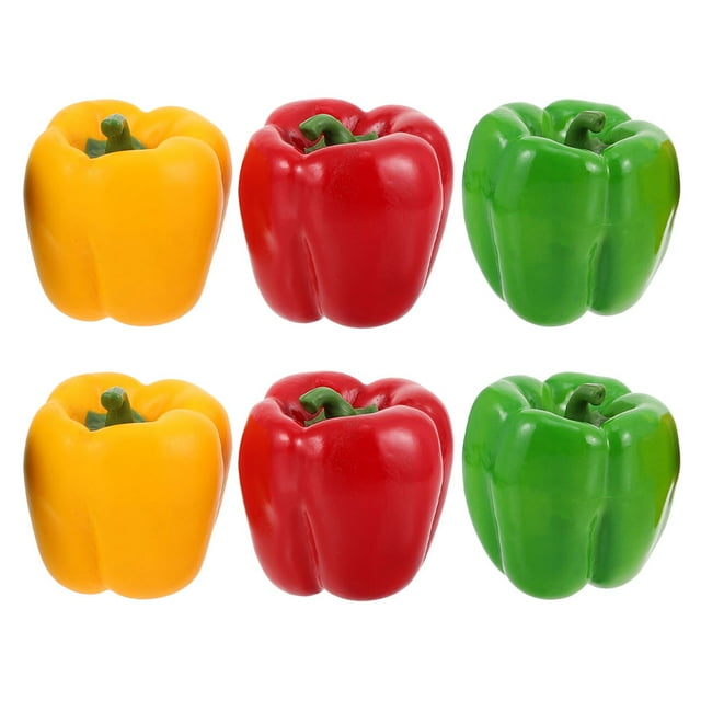 SHISUYAN 6Pcs Artificial Bell Peppers Simulation Bell Peppers Fake Vegetable Model Photo Prop