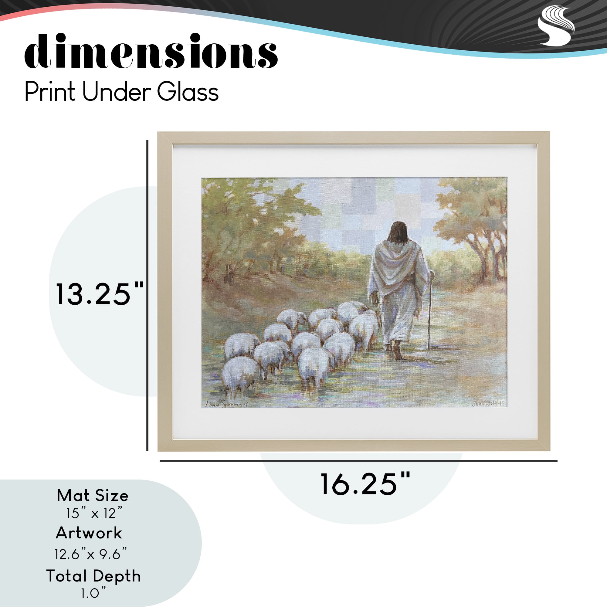 Stupell Industries Lead On Good Shepherd Birch Framed Print Under Glass, design by Linda Sperruzzi