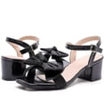 thumbnail image 4 of DADAWEN Women's Chunky Block Heel Open Toe Sandals with Bow Trim Black 7US, 4 of 5
