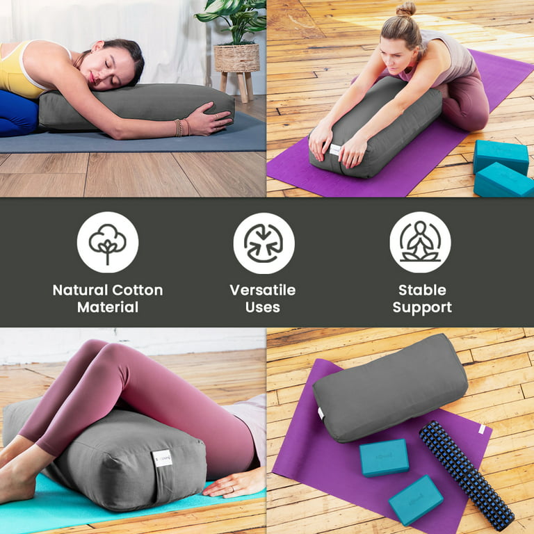Sol Living Yoga Bolster Pillow Rectangular Meditation Cushion