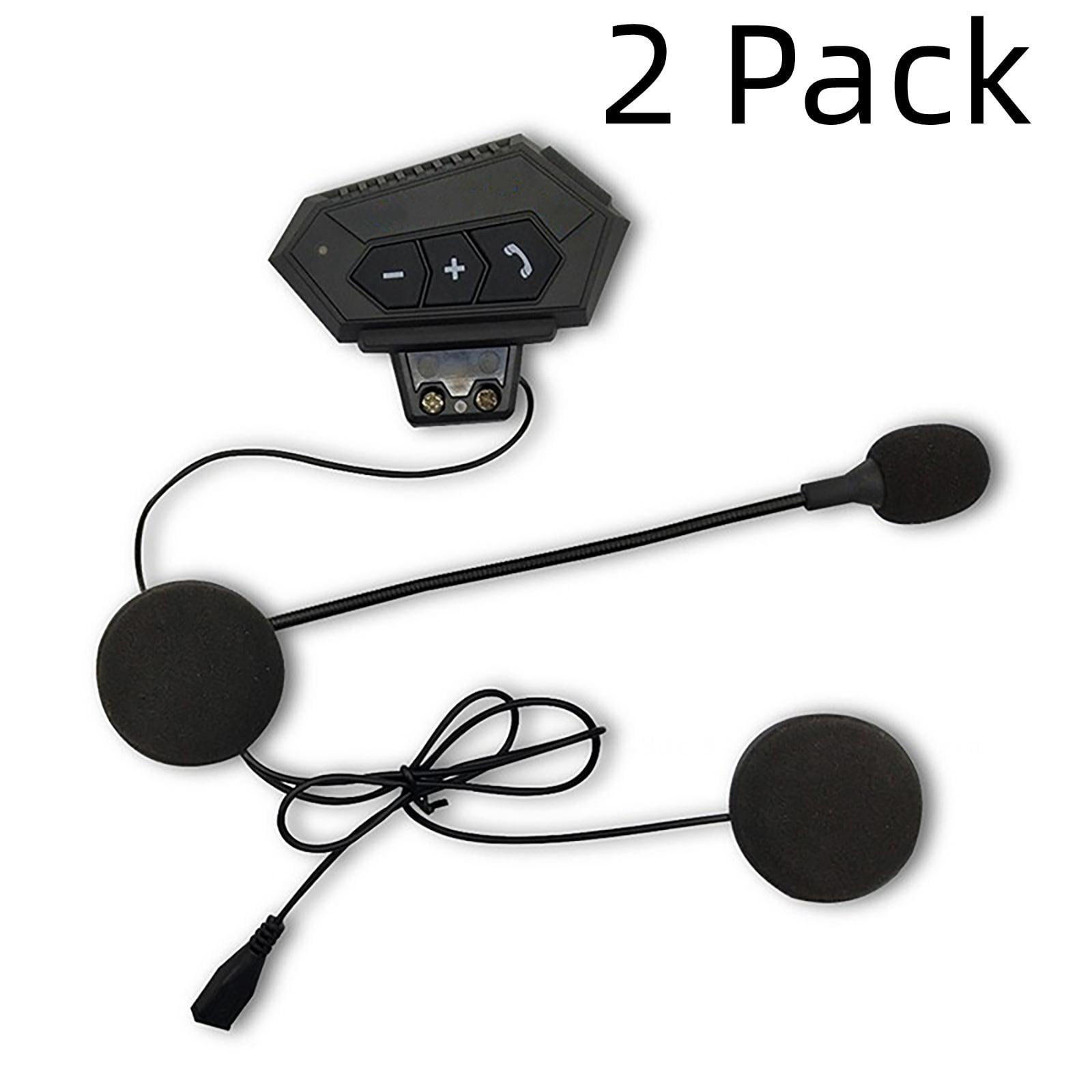 2 Pack Motorcycle Bluetooth Headset,New Version Helmet Bluetooth