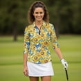 thumbnail image 4 of HUIACONG Sunflower Blue Butterfly Women Quarter Zip Collar Pullover, Anti Wrinkle Athletic Golf Shirts for Tennis, Hiking, Running, Casual Sports, 4 of 10