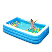 Joyin 120" Inflatable Family Swimming Pool 120" X 72" X 22" Full-Sized Inflatable Lounge Pool for Baby, Kiddie, Kids, Adult, Infant for Ages 3+. Seasonal merriment Water Party /Family Activity