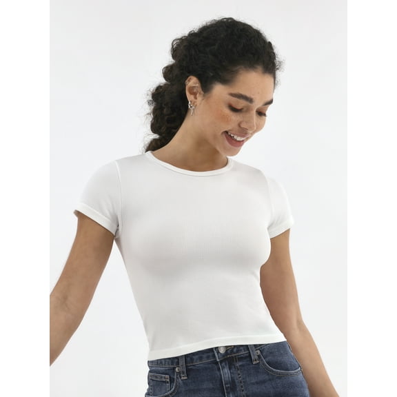 No Boundaries Seamless Crop Top with Short Sleeves, Women's
