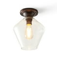 thumbnail image 3 of Better Homes & Gardens 9" Farmhouse Bronze Flush Mount Ceiling Light, Metal Base Clear Glass Shade, 3 of 9