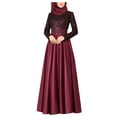 thumbnail image 1 of Vestido caftán musulmán para mujer: jilbab árabe abaya con costuras de encaje islámico, vestido largo de manga larga, 1 of 4