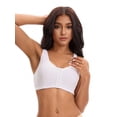 thumbnail image 5 of Unique Bargains Women's Front Closure Adjustable Strap Wirefree Workout Bras M White, 5 of 6