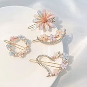 girls women kids hair accessories pearl resin acrylic hair clips rhinestone bobby pins hair slides women hairpins