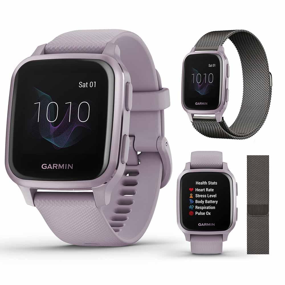 Garmin Venu Sq Music Fitness GPS Smartwatch (Light Sand/Rose Gold