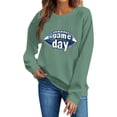 thumbnail image 5 of Gamivast Womens Graphic Sweatshirts Game Day Football Graphic Print Crew Neck Long Sleeve Pullover Tops Casual Athletic Workout Wear, 5 of 5