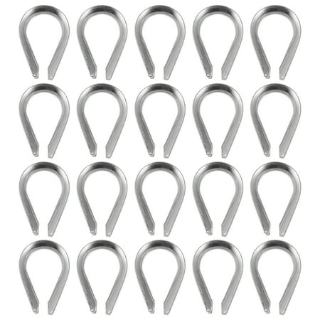

20pcs Stainless Steel Wire Rope Tube Thimble Rigging Heavy Duty Cable Thimble