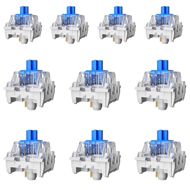 Interruptor Fejwlvs ZhouWang azul de 3 pines 60gf para teclado mecánico