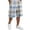 Blue, variant on Delconic Men Holiday Tartan Plaid Quick Dry Knee Length Casual Shorts Elastic Drawstring Waist Side Pockets Loose Fit Short Pants For Summer Beach Gym Hiking Daily Black L