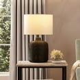 thumbnail image 6 of Evelyn&Zoe Jolina 20.5" Tall Petite/Rattan Table Lamp with Fabric Shade, Black Rattan/White, 6 of 7