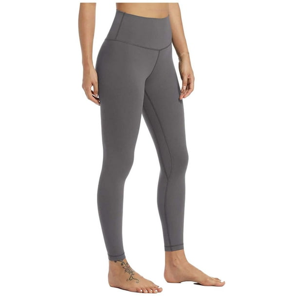XZNGL All Yoga Pants Womens High Waist Solid Color Tight Fitness Yoga Pants  Nude Hidden Yoga Pants 