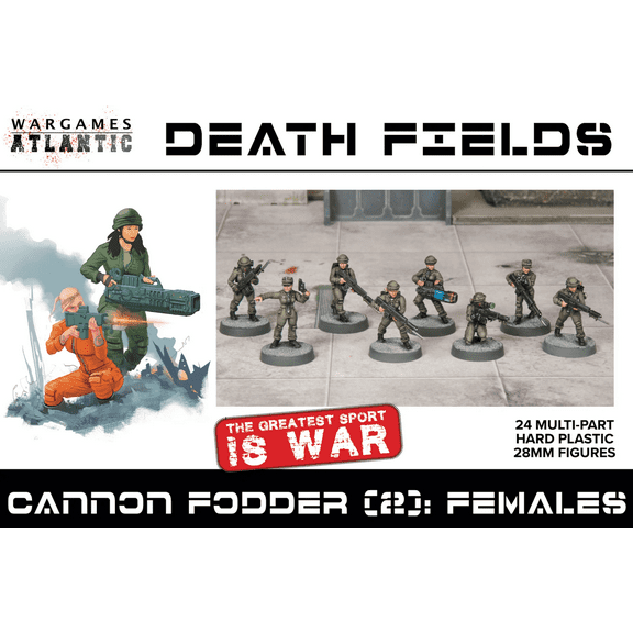 Wargames Atlantic Death Fields Cannon Fodder (2): Females - 24 Multi-Part 28mm Plastic Figures