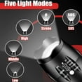 thumbnail image 4 of Rechargeable Flashlights, 2 Pack LED Tactical Flashlights with 5 Modes, Waterproof Focus Zoomable Flashlights for Camping, Hiking, Outdoor & Emergency Use, 4 of 8
